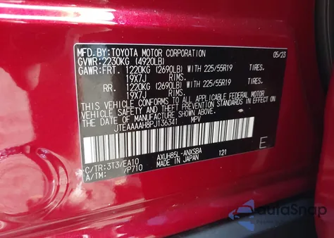 2023 Toyota Venza Le/Xle/Limited/Night Shade из США, поврежденный, VIN JTEAAAAH8PJ136341